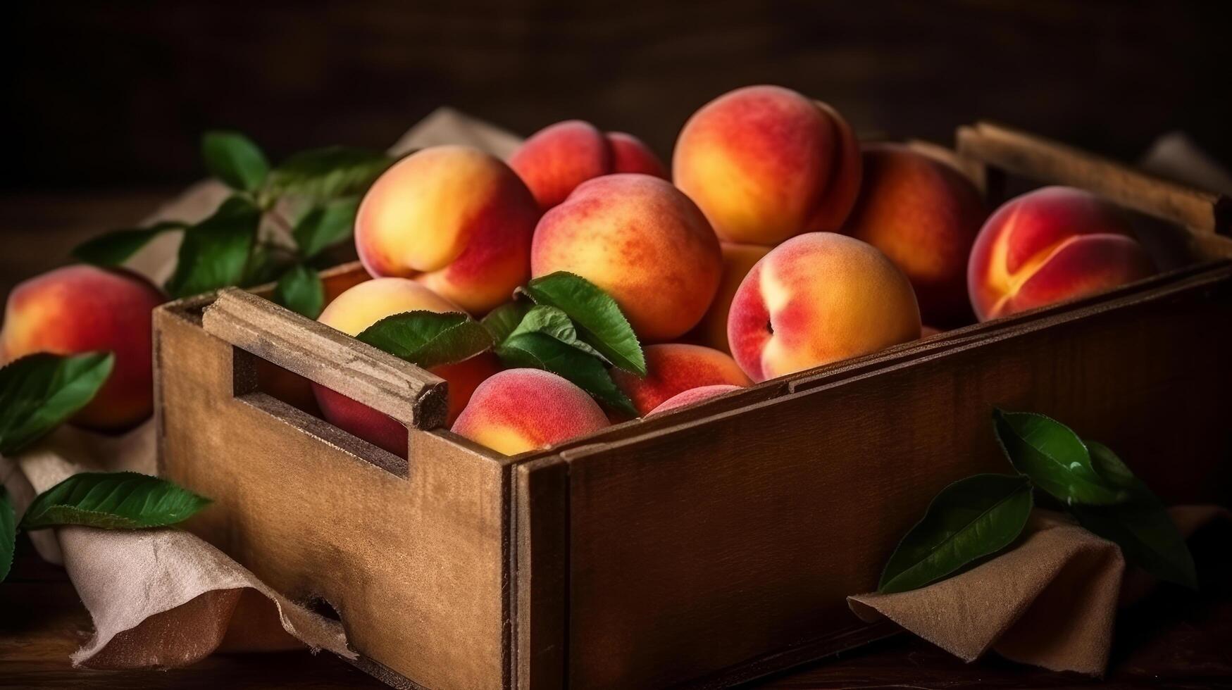 Organic peach. Illustration photo