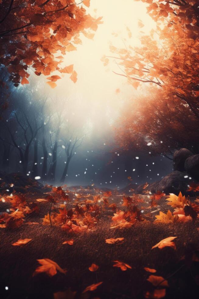 Magic autumn fall background. Illustration photo