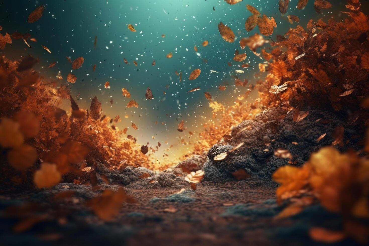 Magic autumn fall background. Illustration photo