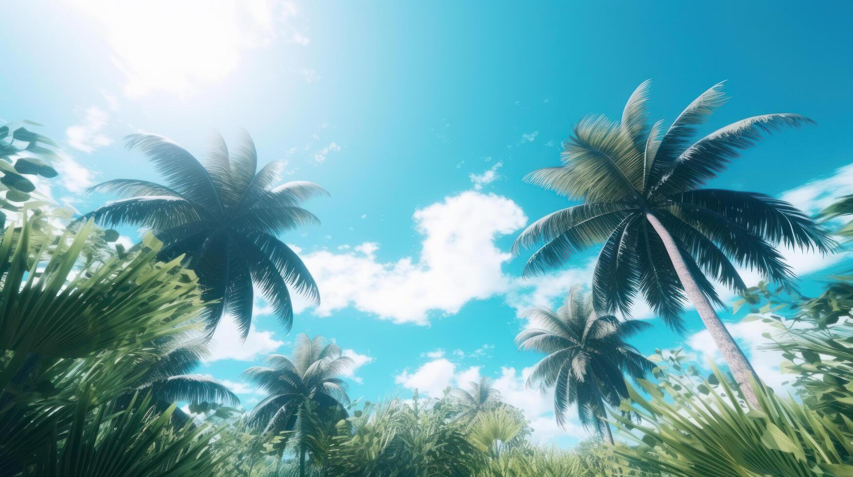 Summer tropical background with copy space. Illustration photo