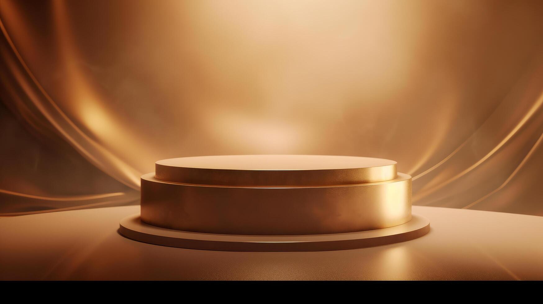 Empty golden podium. Illustration photo
