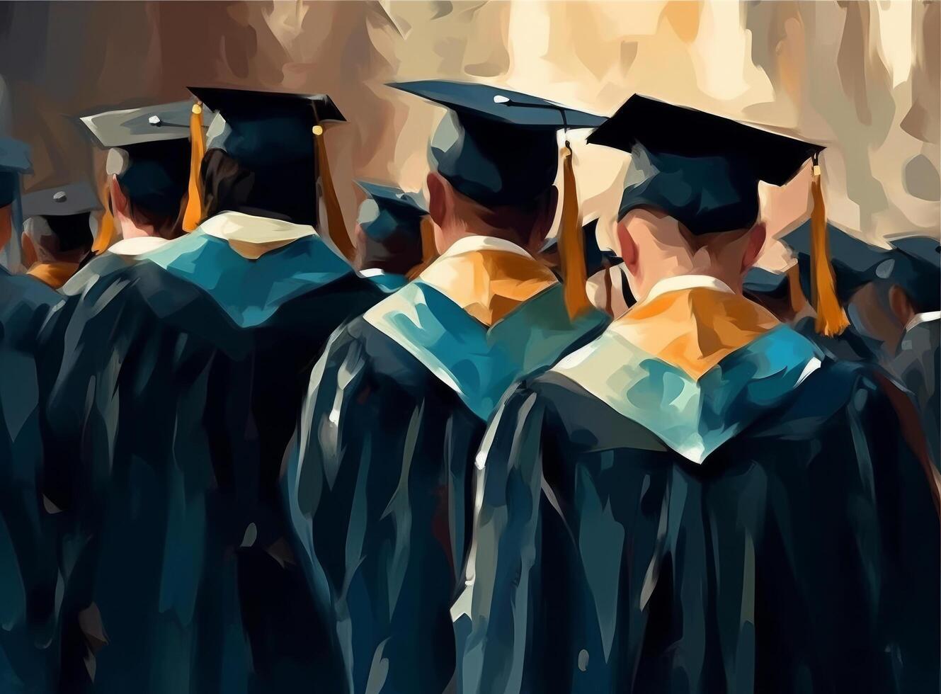 Graduated students. Illustration photo