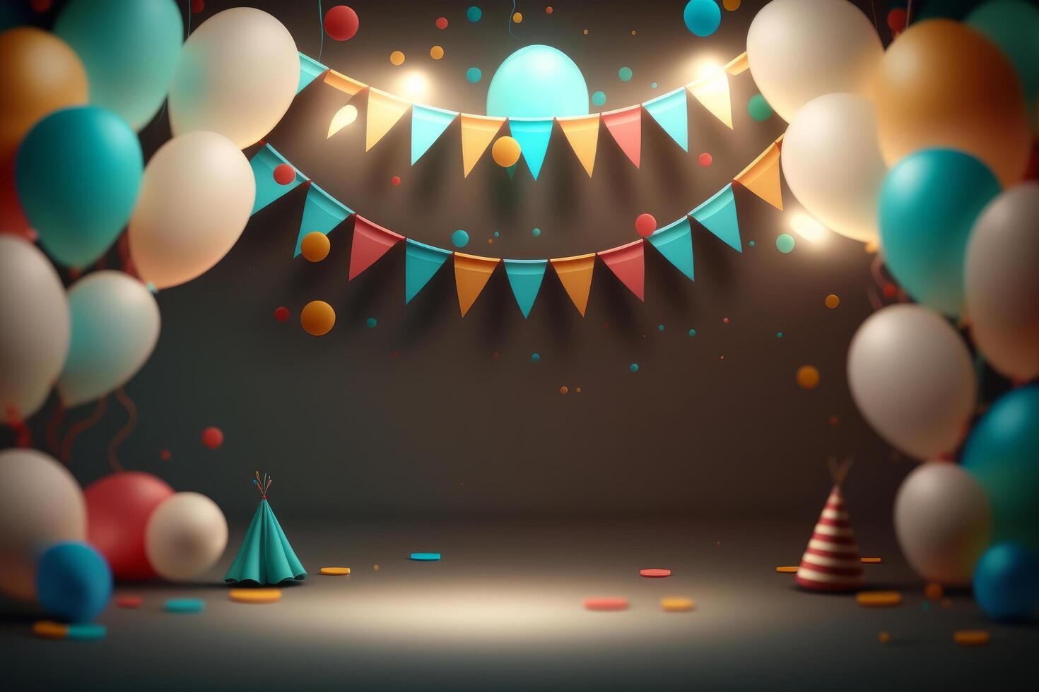 Birthday Party Balloon Background. Illustration photo