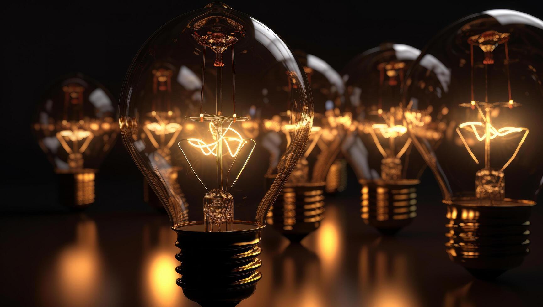 Light bulbs idea concept. Illustration photo