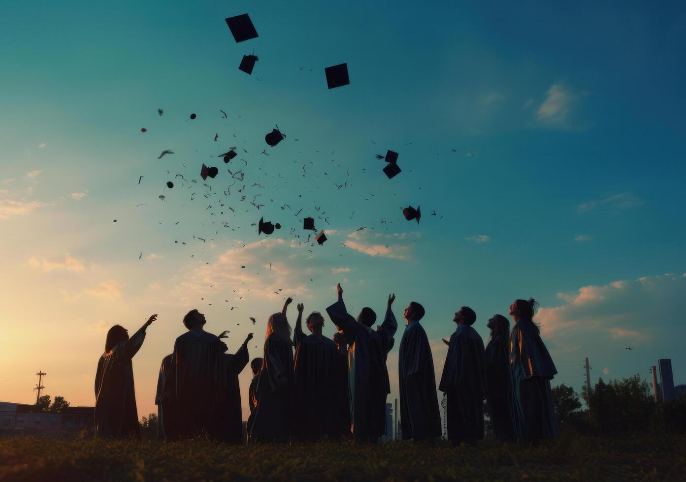 graduado estudiantes. ilustración ai generativo foto