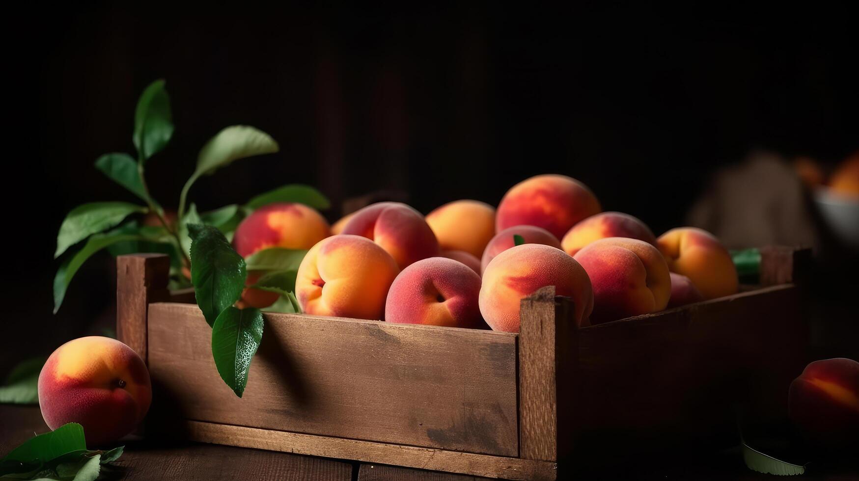 Organic peach. Illustration photo