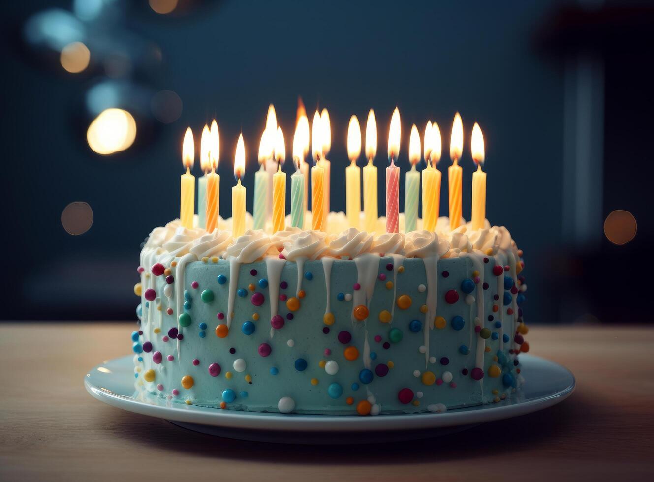 cumpleaños pastel antecedentes. ilustración ai generativo foto