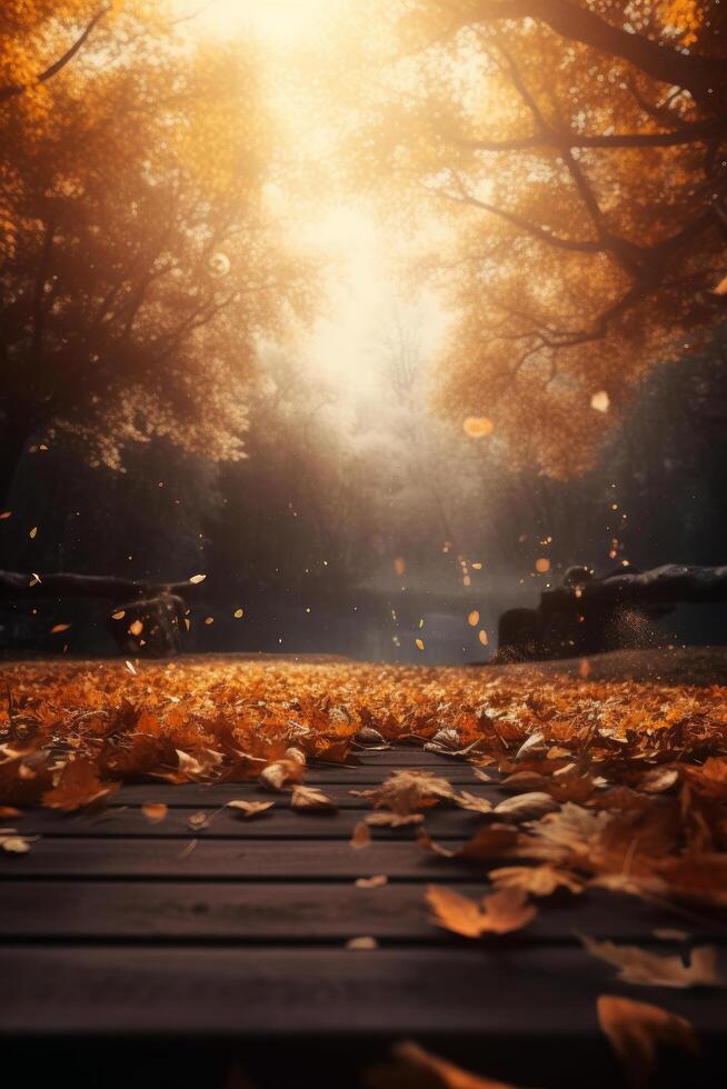 magia otoño otoño antecedentes. ilustración ai generativo foto