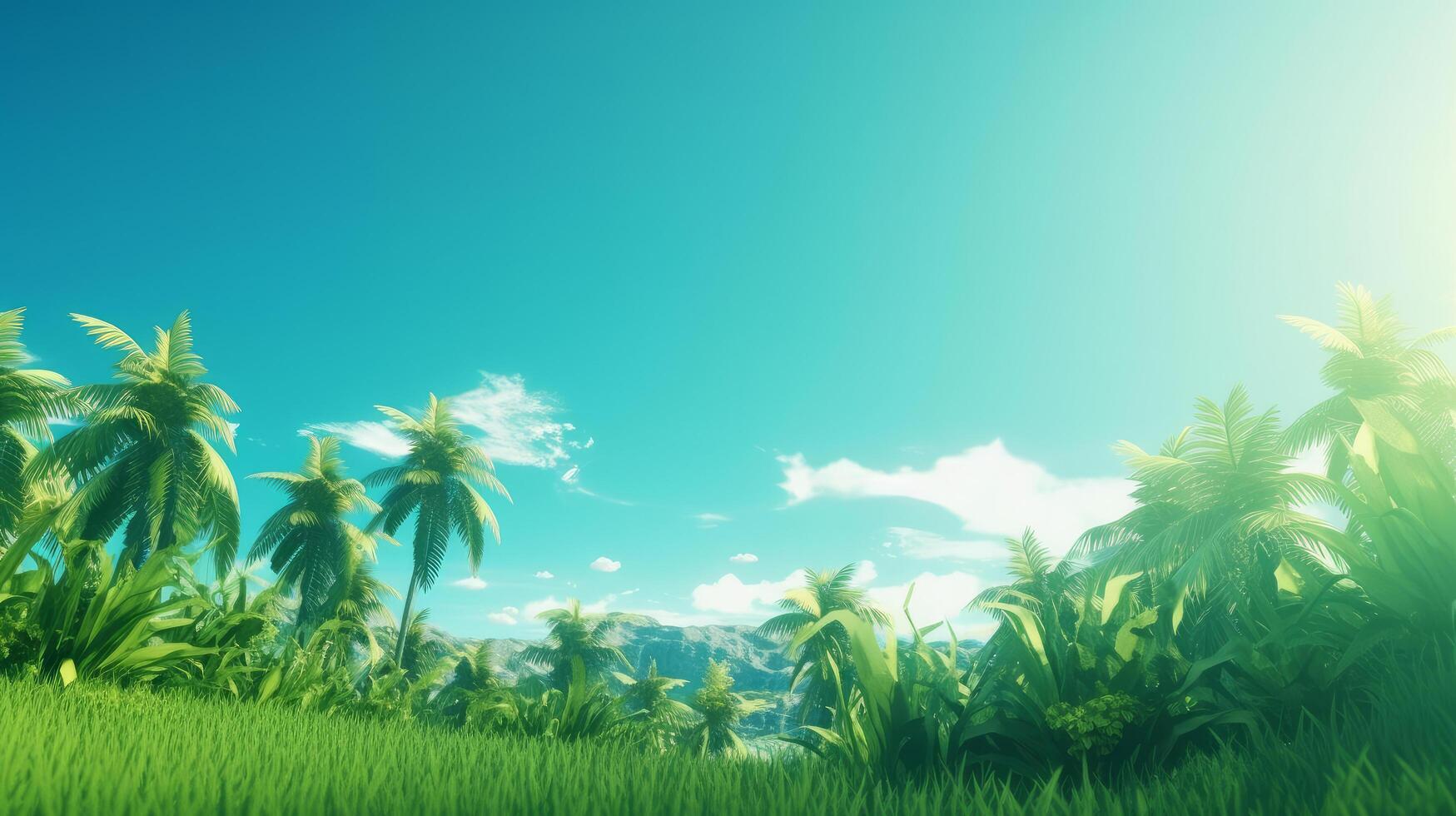 Summer tropical background with copy space. Illustration photo