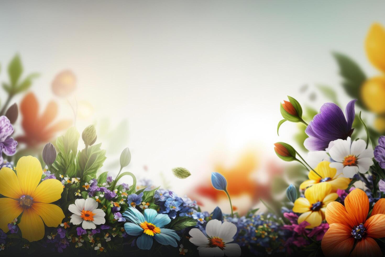 Summer background with flowers Illustration photo