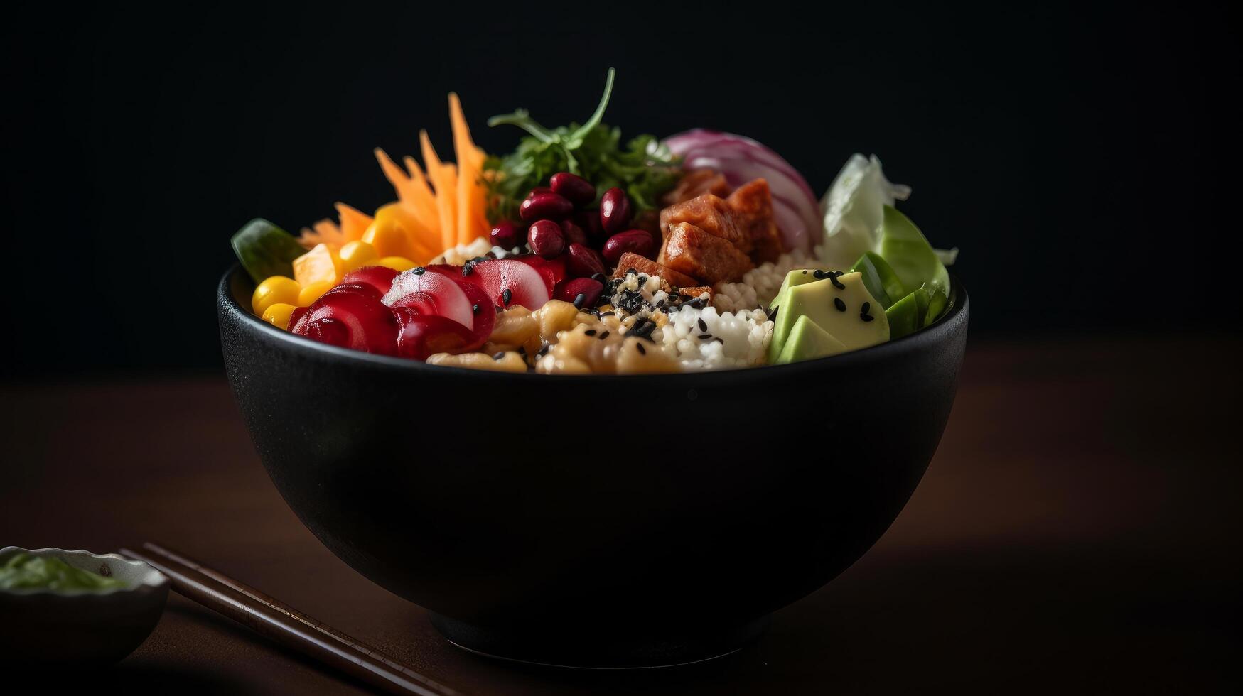 Poke bowl Illustration photo