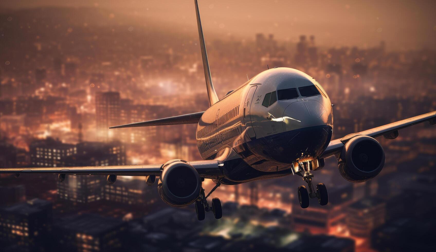 Flying airplane. Illustration photo