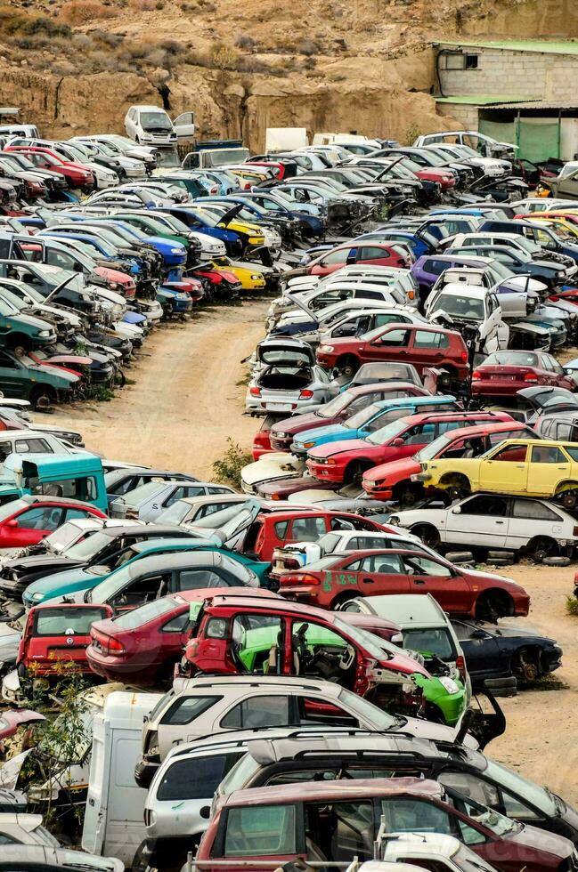 Abandoned car lot photo