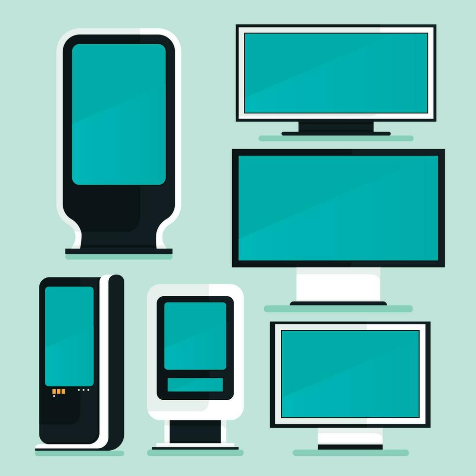 gradient flat digital signage illustration vector