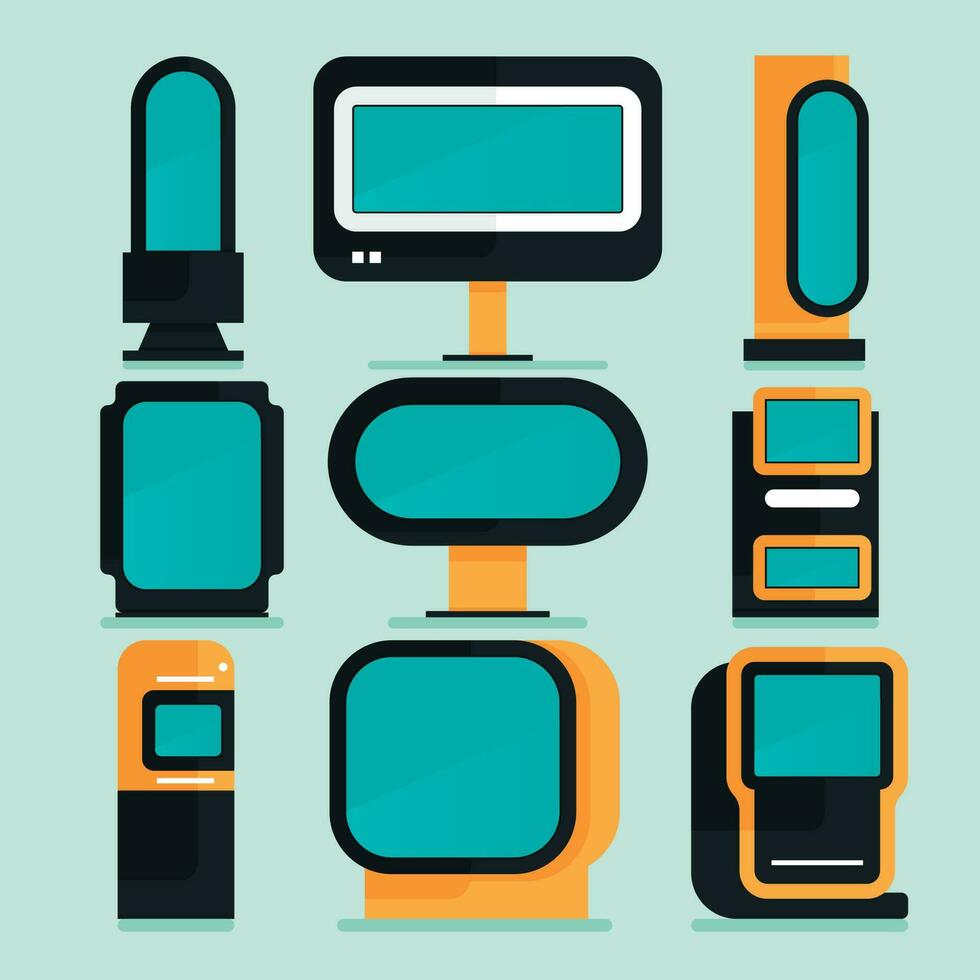 gradient flat digital signage illustration vector