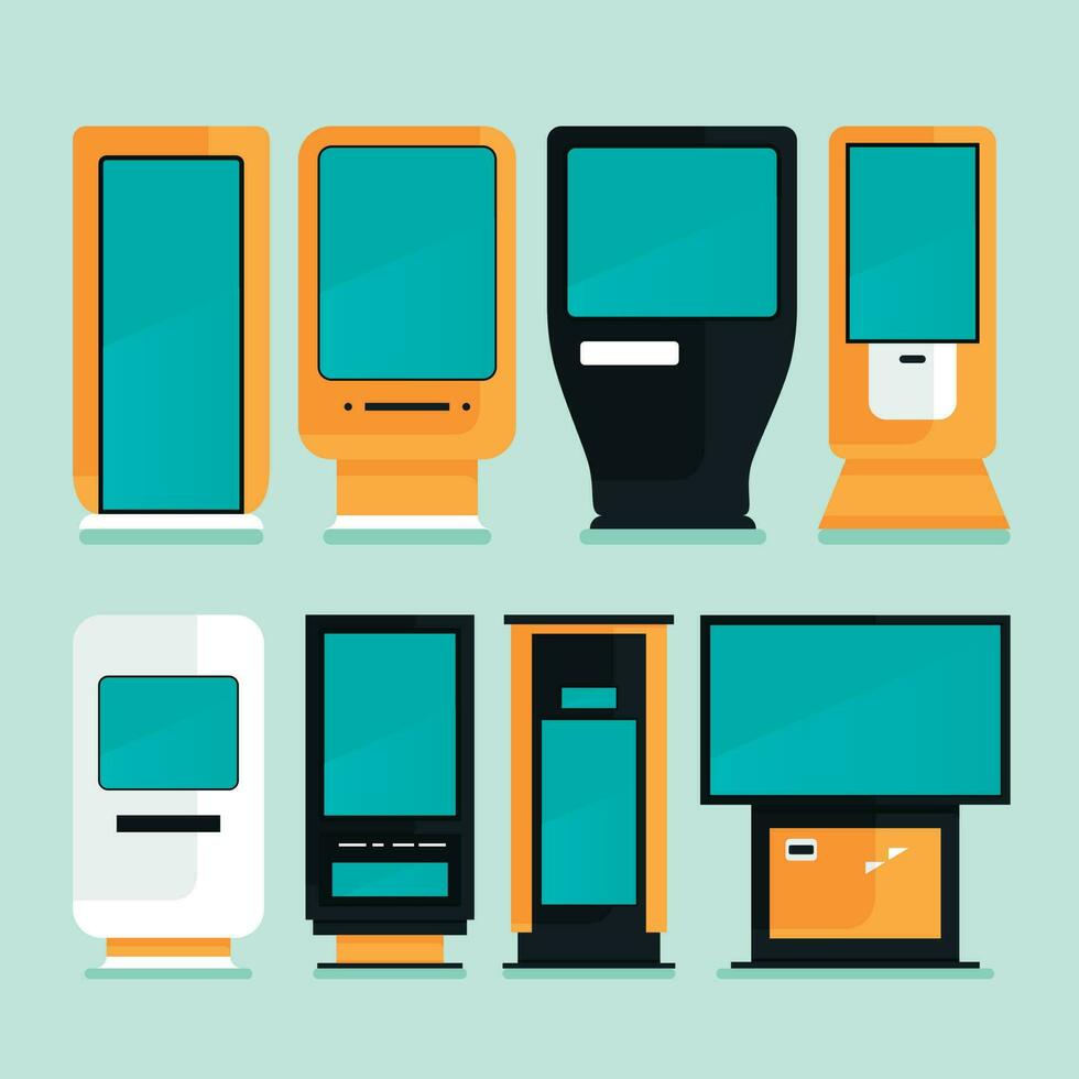 gradient flat digital signage illustration vector