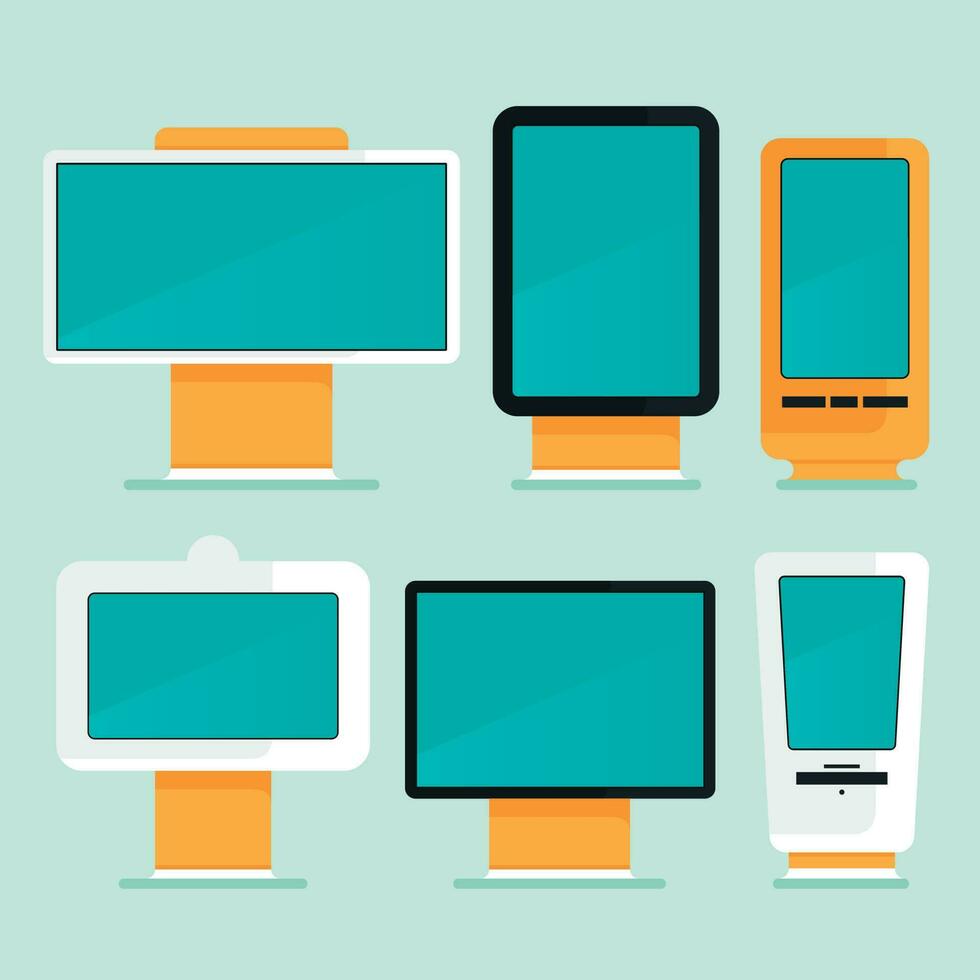 gradient flat digital signage illustration vector