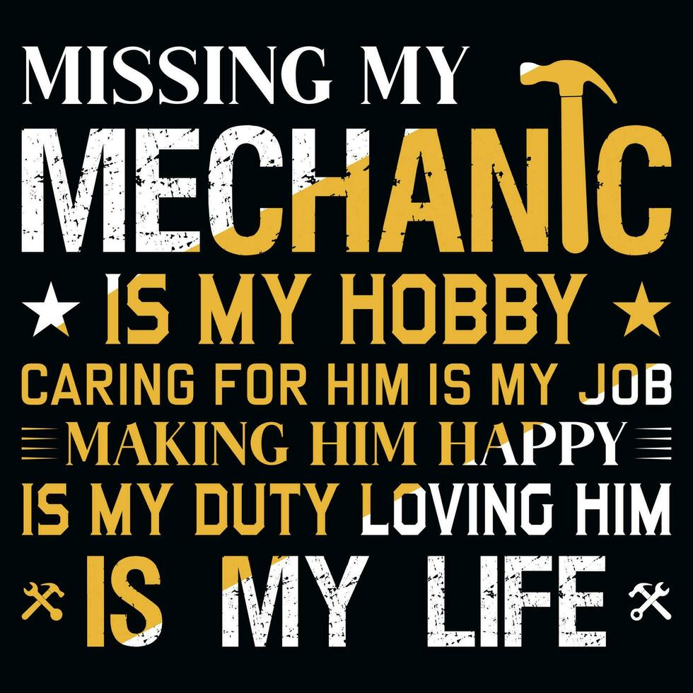 Mechanic typography tshirt design vector