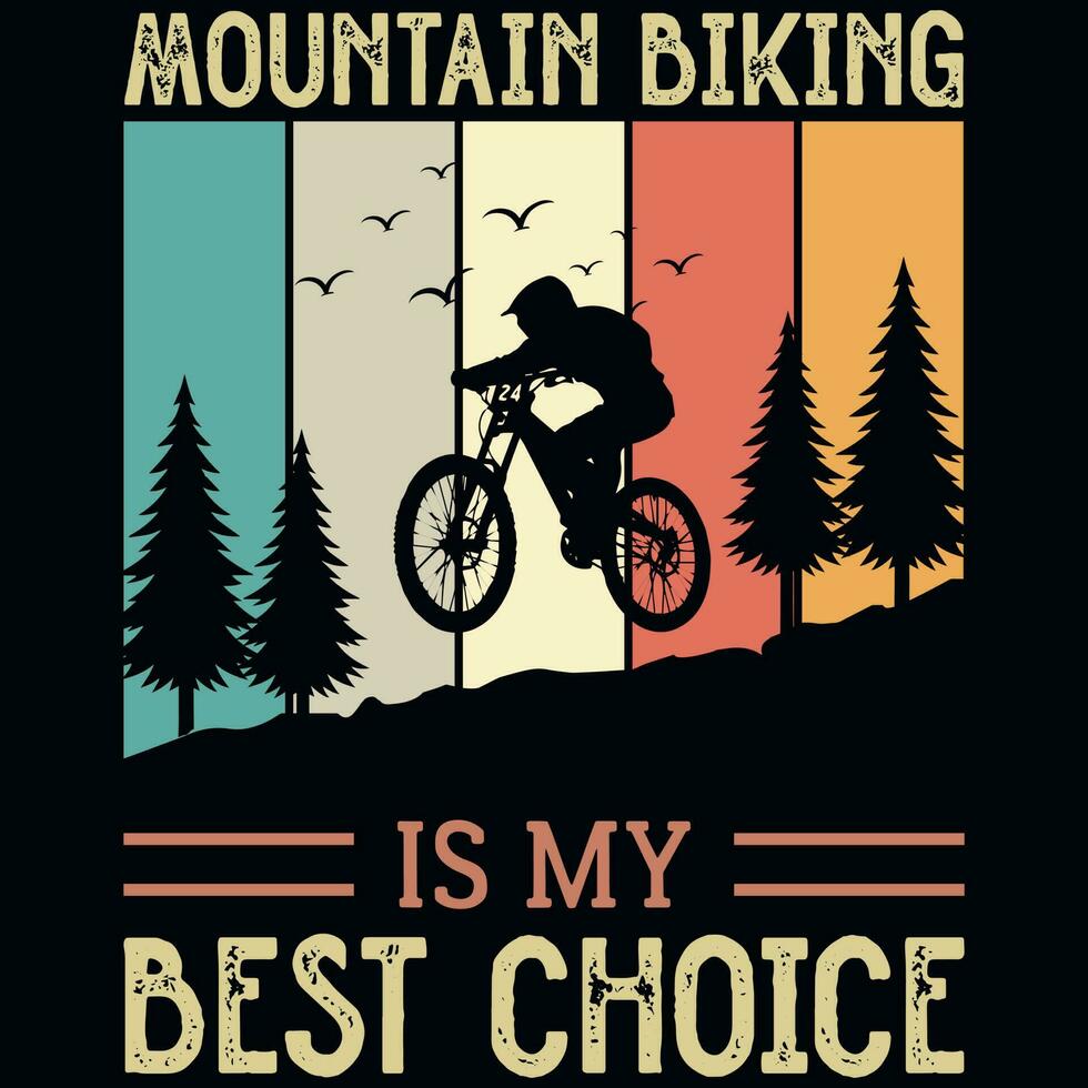 Mountain bike rider graphics tshirt design vector