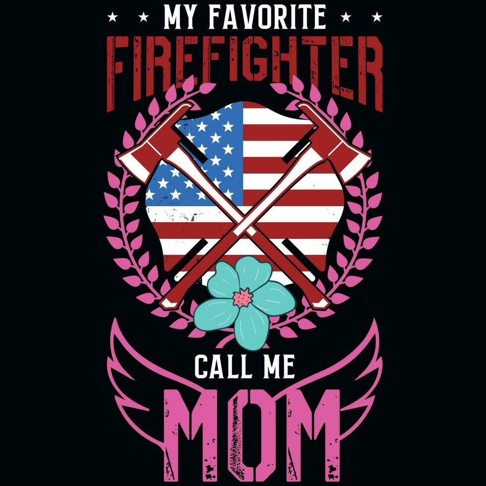 Firefighter mom graphics tshirt design vector