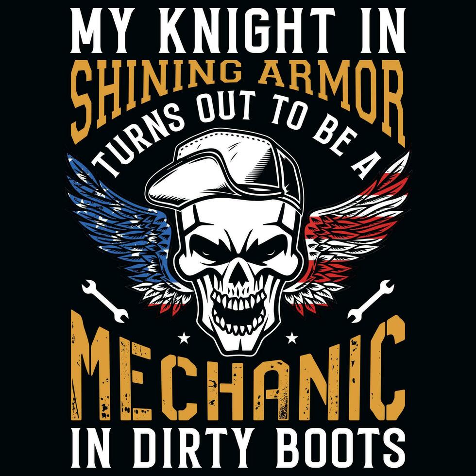 Mechanic graphics tshirt design vector