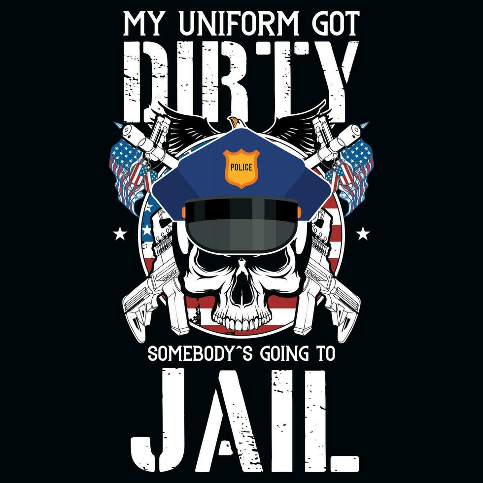 police graphics tshirt design vector