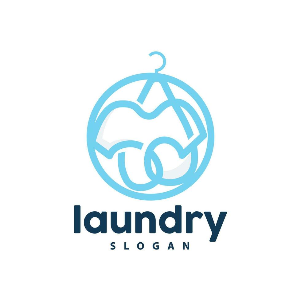 Laundry Logo, Cleaning Washing Vector, Laundry Icon With Washing Machine, Clothes and Foam Bubble, Illustration Symbol Design Template vector