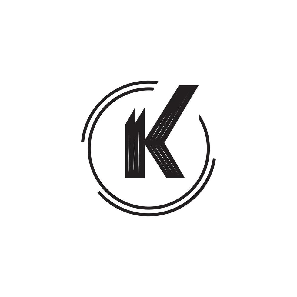 Letter K logo icon design template. Trendy Minimal Monogram emblem design concept vector