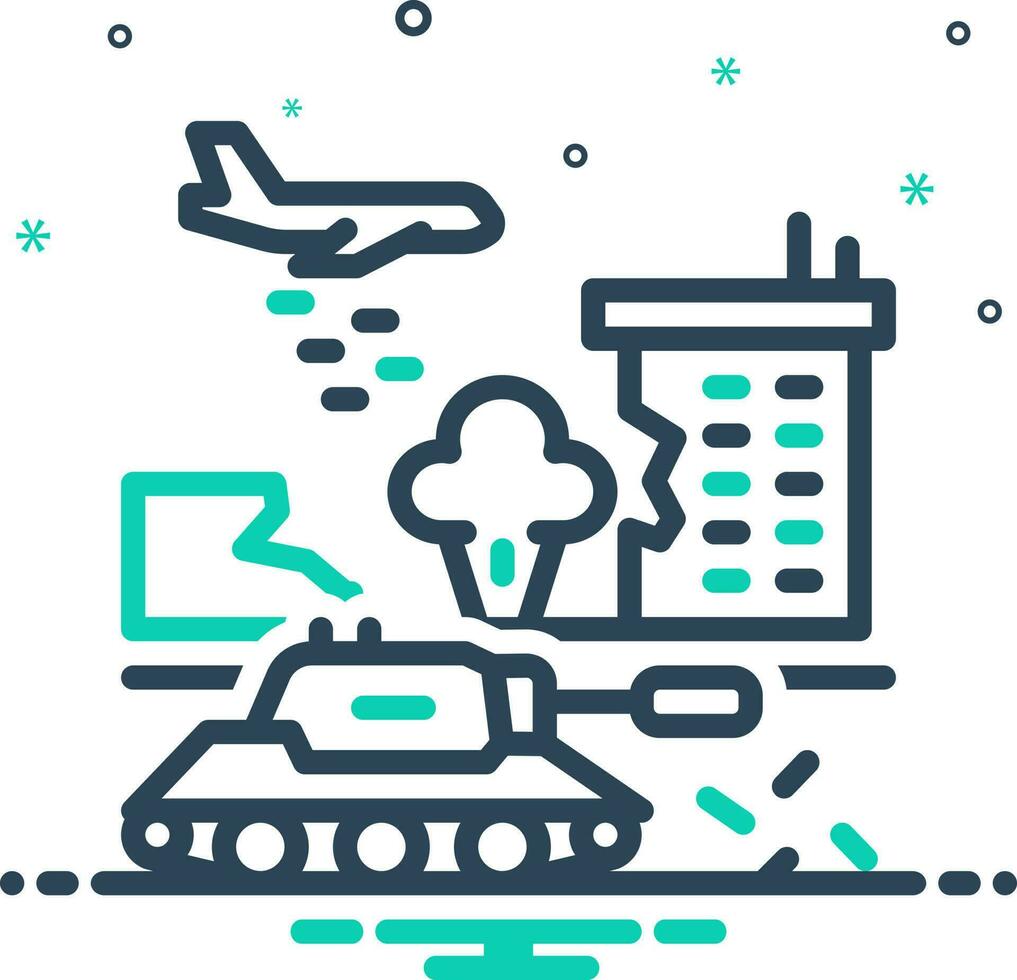 mix icon for war vector