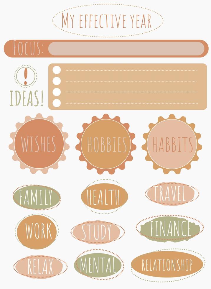 vector set for design planning your effective year