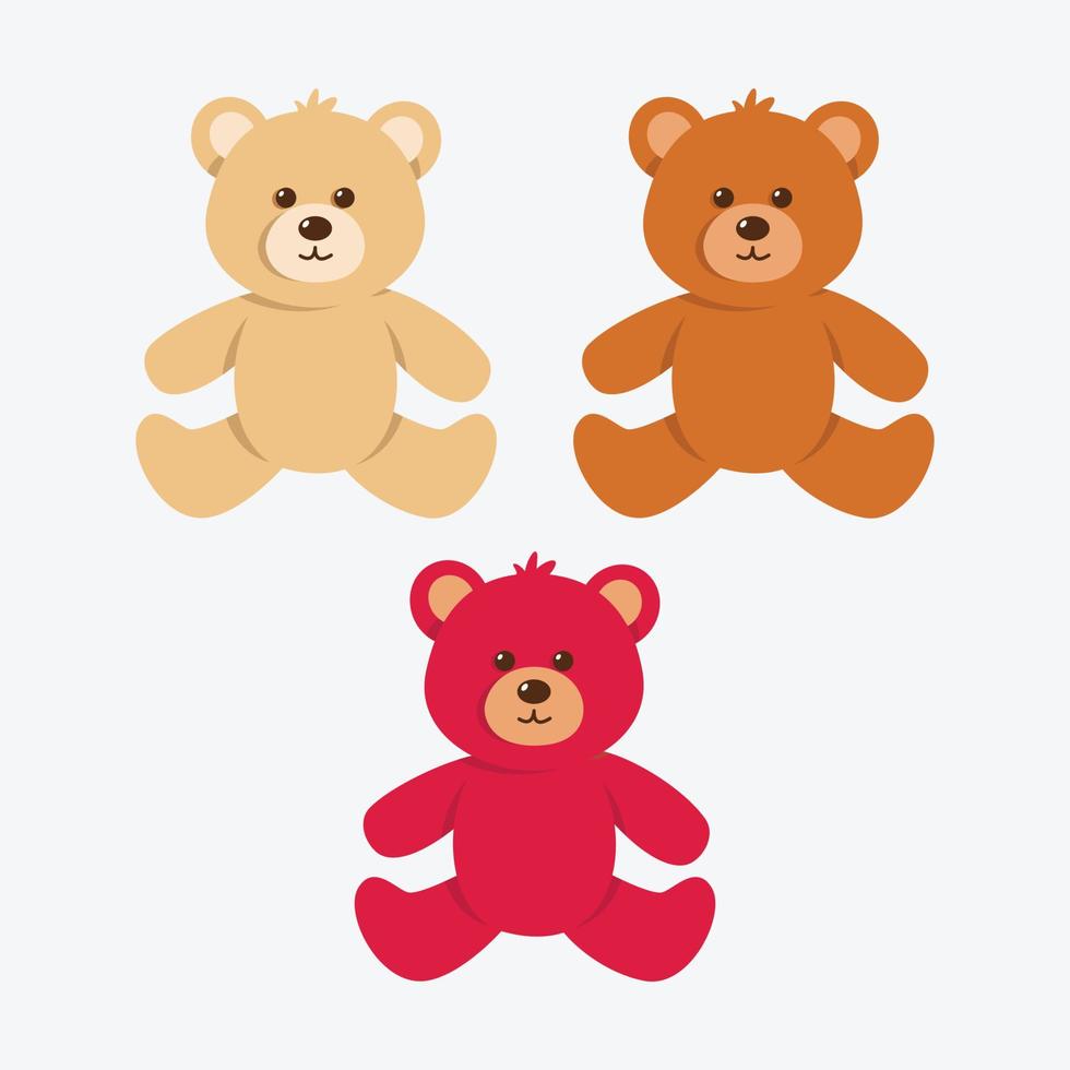 Cute Teddy Bears Sitting Together 22529008 Vector Art At Vecteezy
