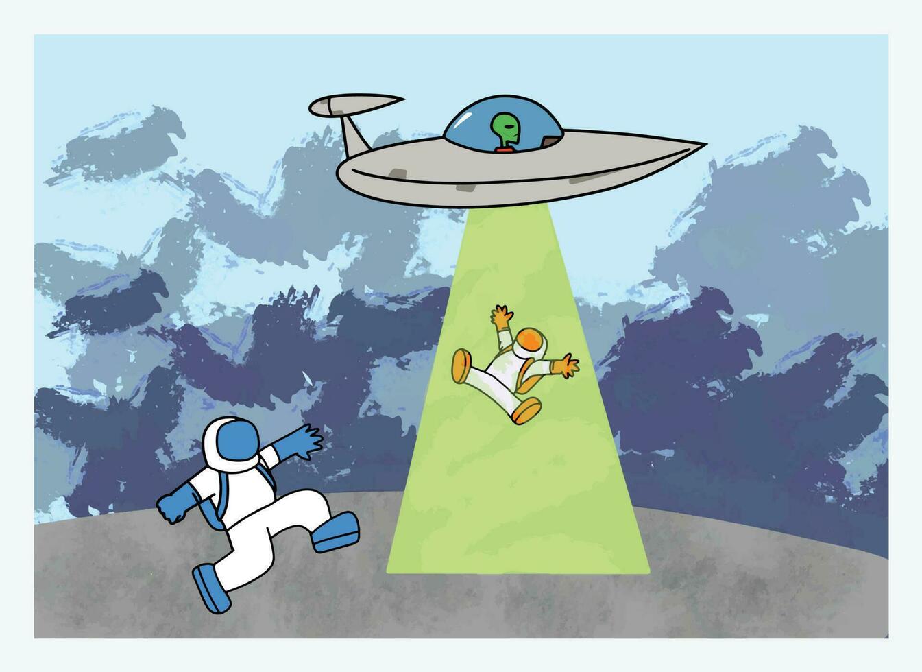 Illustration of Alien Abduction Vector