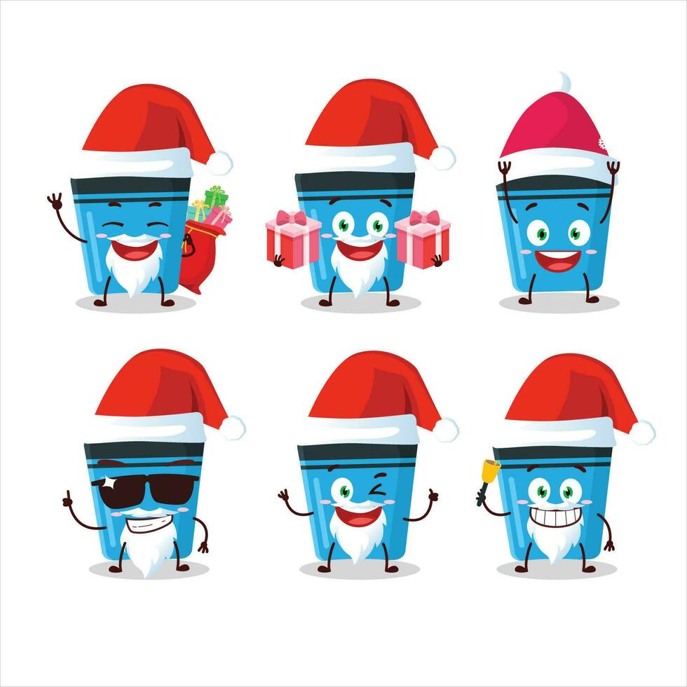 Santa Claus emoticons with blue highlighter cartoon character vector