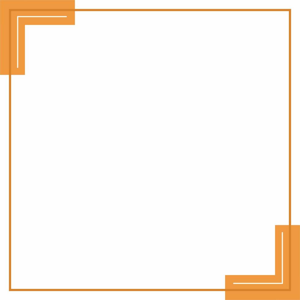 Frame or border. Orange and white background color with lines and corner shapes. Suitable for social media post. vector