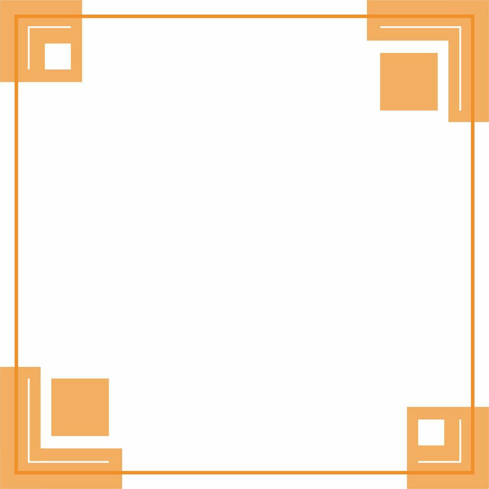 Orange pixel banner or frame. Mosaic background design for business card, social media, website header. vector