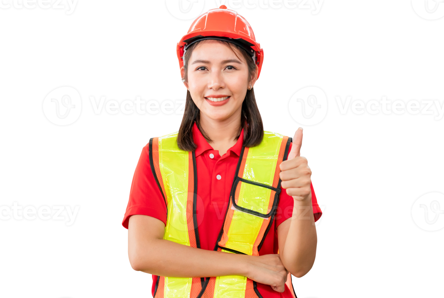 Cheerful female worker showing thumbs up, Manual workers working in the warehouse, Female warehouse worker with thumbs up png