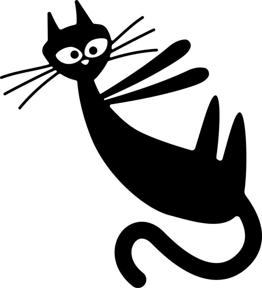 un silueta de un gato en un muy simplificado para niños estilo. vector. vector