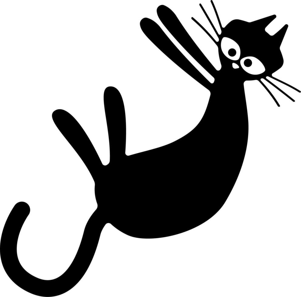 A silhouette of a cat in a very simplified children's style. Vector. vector