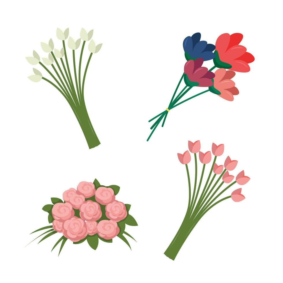 pastel hand draw flowers vector illustration