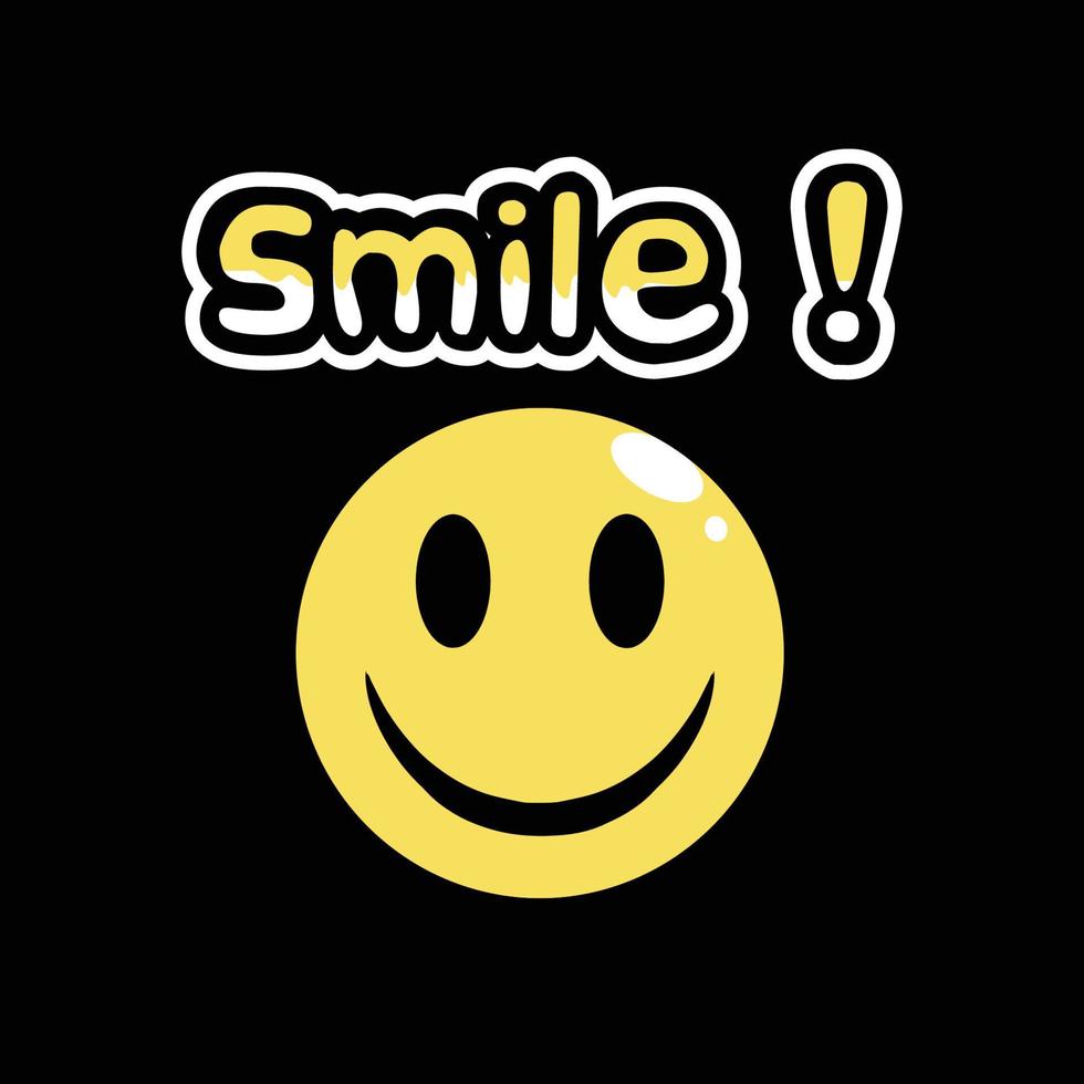 Simple smile emoticon for t shirt design vector