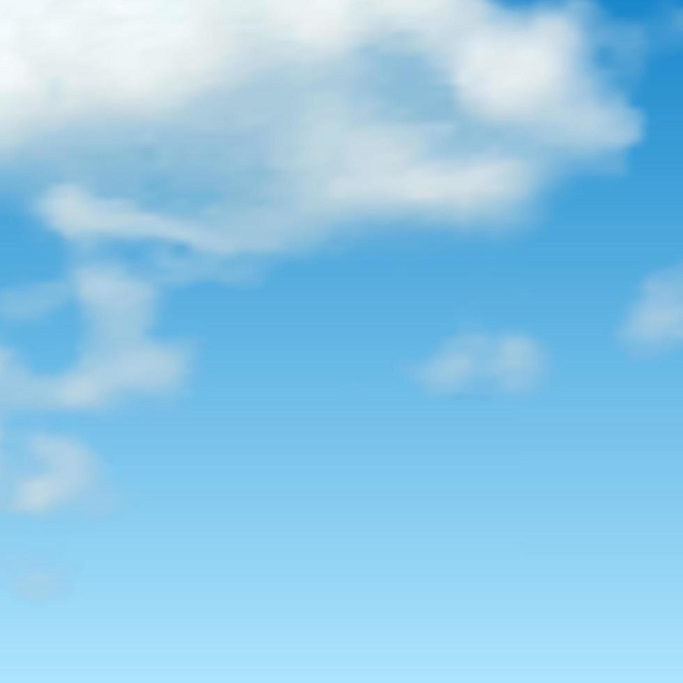 Natural background with cloud on blue sky. Realistic cloud on blue backdrop. Vector illustration