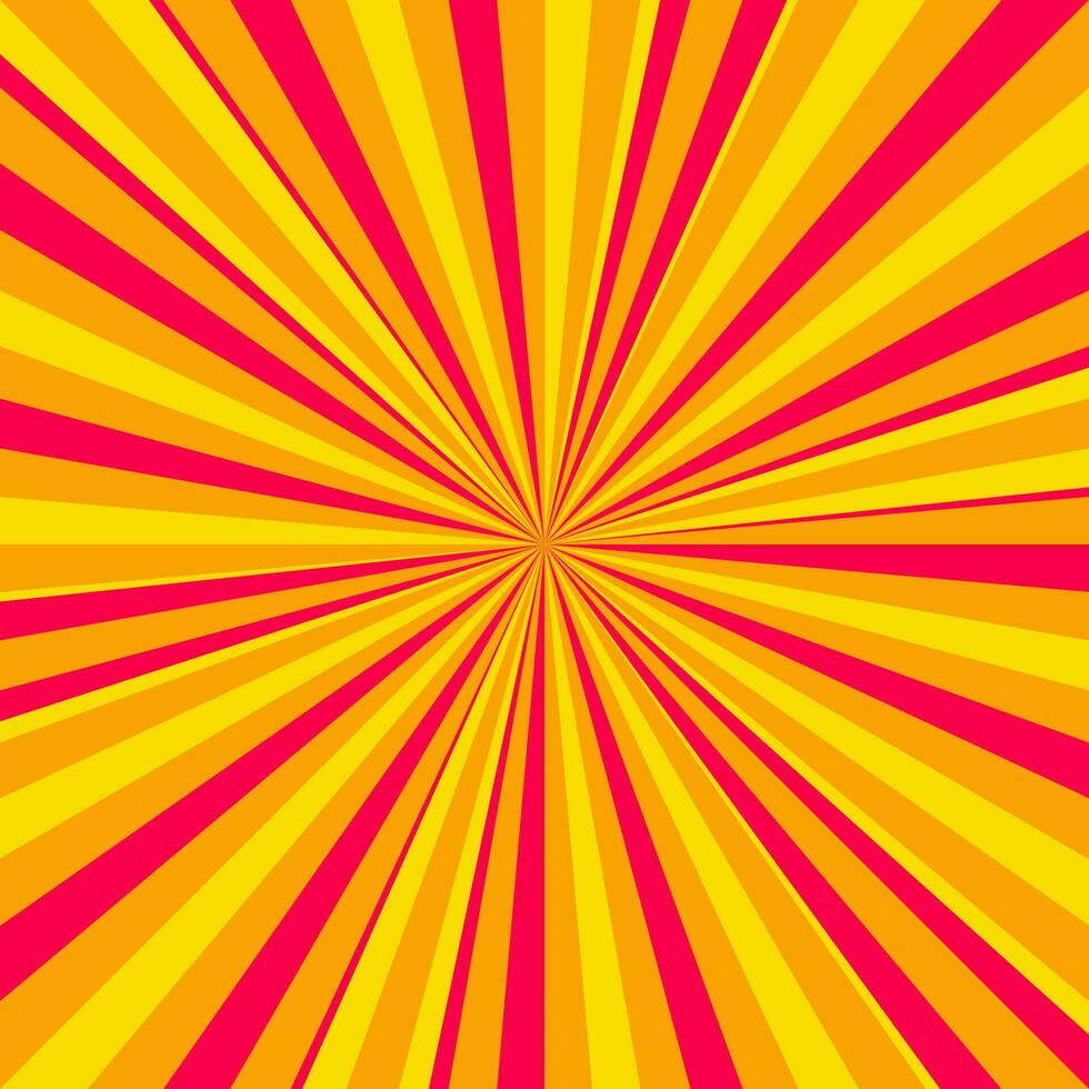 amarillo y rojo cómic libro página antecedentes en popular Arte estilo con vacío espacio. modelo con rayos, puntos y trama de semitonos efecto textura. vector ilustración