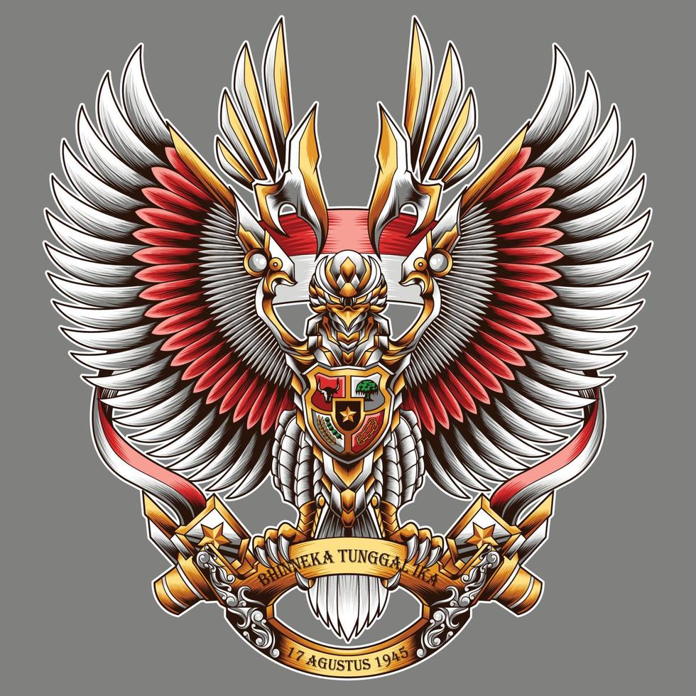 mecha Garuda Indonesia ilustración vector