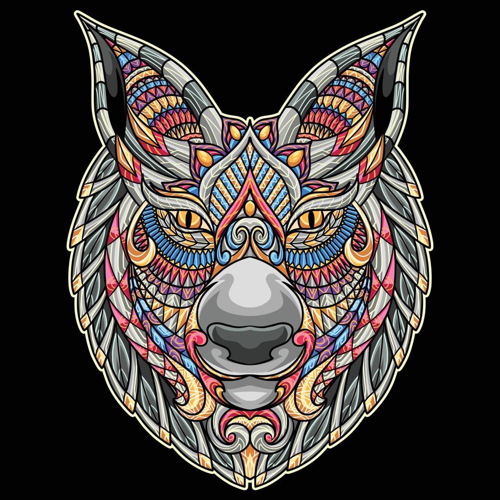 Wolf Mandala Illustration Full Colour 22529335 Vector Art at Vecteezy