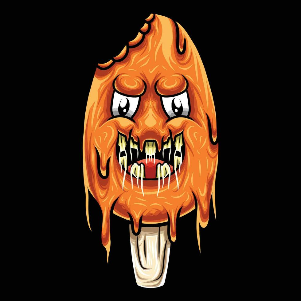 Happy ice cream cartoon vector