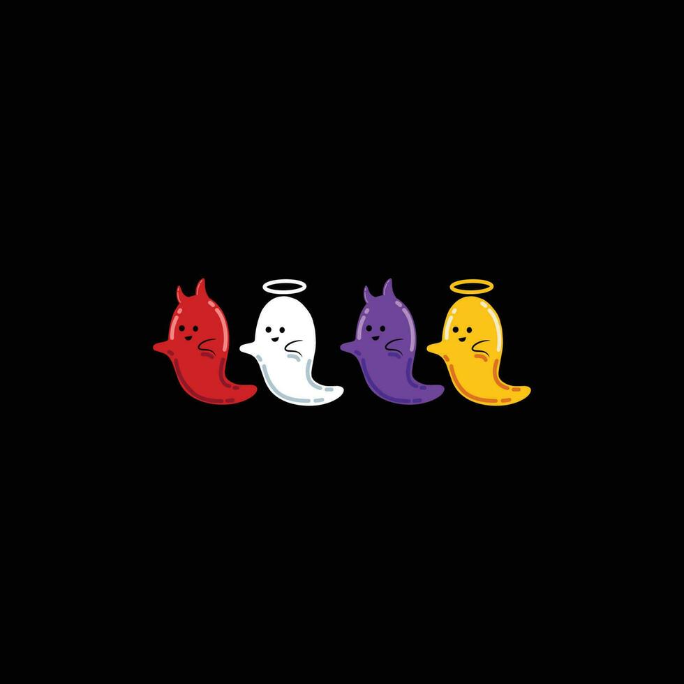 Cute cartoon devil and angel loading vector