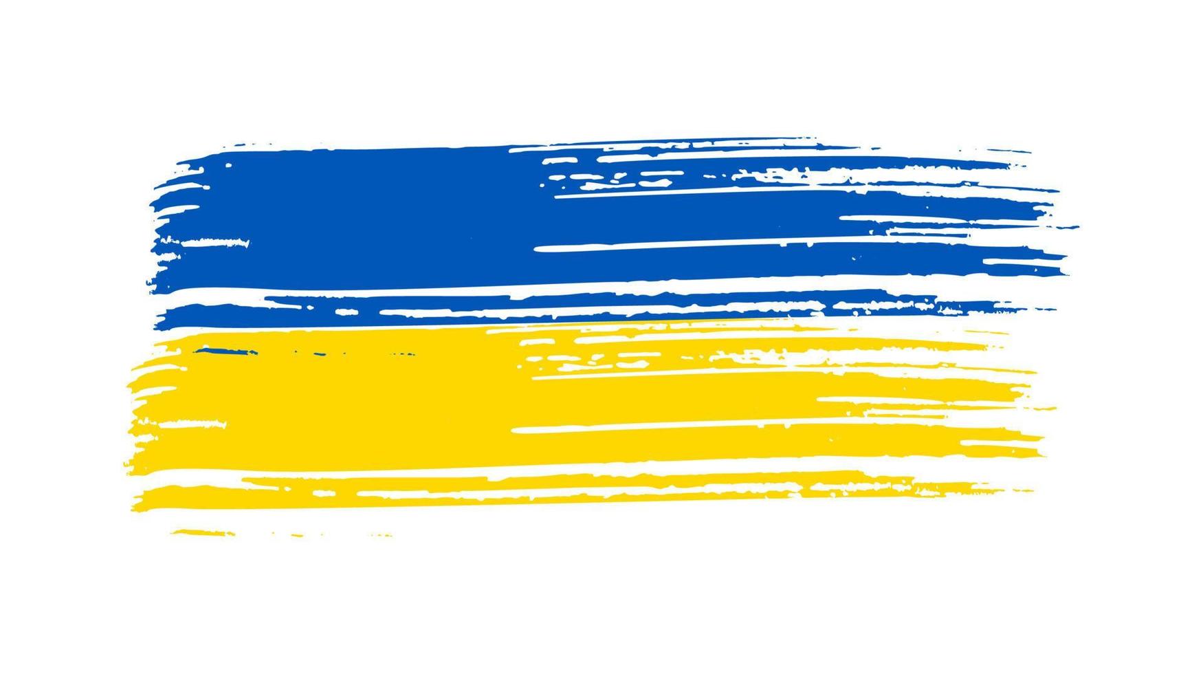 Ukrainian national flag in grunge style vector