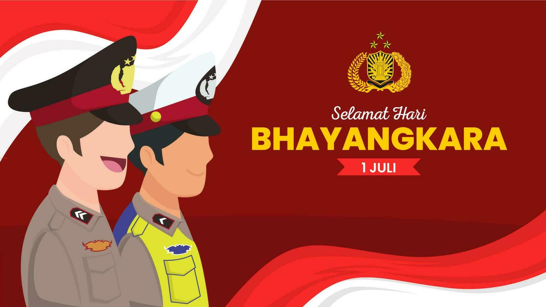 Bhayangkara Day banner vector