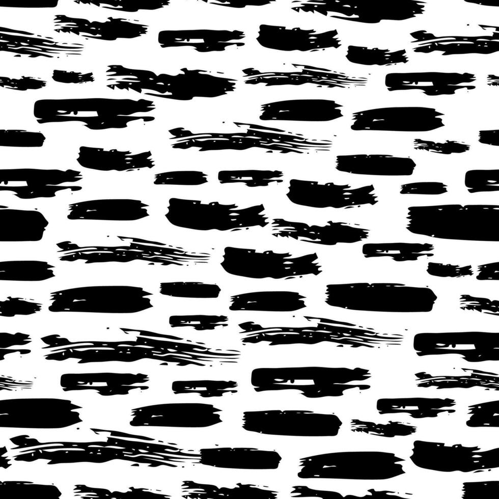 Seamless pattern with dark hand drawn scribble smear on white background. Abstract grunge texture. Vector illustration