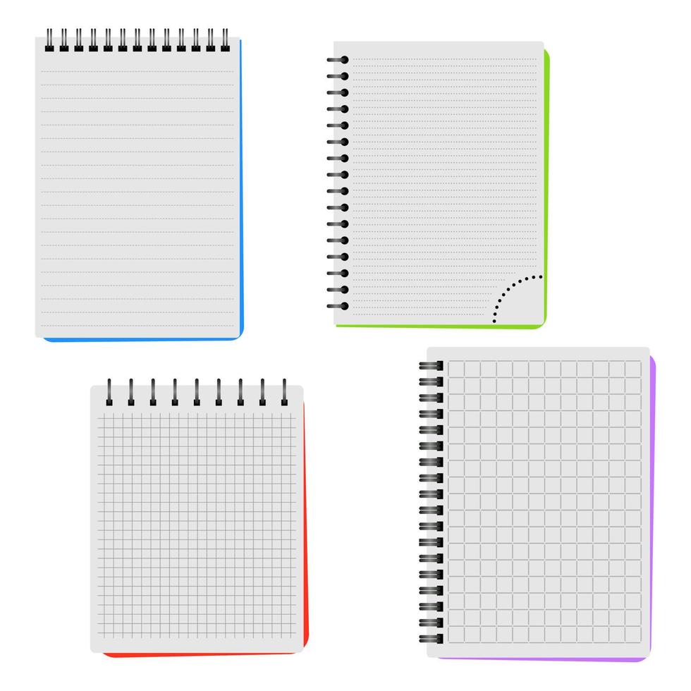 cuatro cuadernos en un blanco antecedentes vector